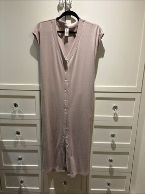 Smash & Tess Sleeveless Button-Front Midi Dress in beige